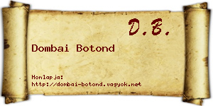 Dombai Botond névjegykártya